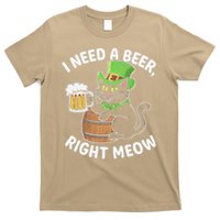 I Need a Beer Right Meow Funny Cat Drink beer St Patricks T-Shirt