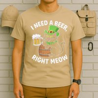 I Need a Beer Right Meow Funny Cat Drink beer St Patricks T-Shirt