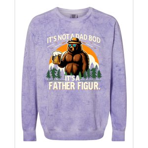 ItS Not A Dad Bod ItS A Father Figure Beer Lovers Bear Dad Gift Colorblast Crewneck Sweatshirt