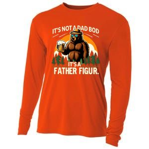 ItS Not A Dad Bod ItS A Father Figure Beer Lovers Bear Dad Gift Cooling Performance Long Sleeve Crew