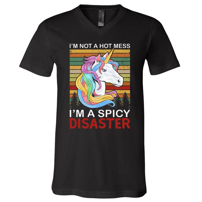 IM Not A Hot Mess IM A Spicy Disaster V-Neck T-Shirt