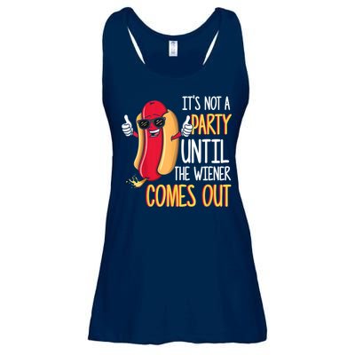 It's Not A Party Until The Wiener Comes Out Funny Hot Dog Ladies Essential Flowy Tank