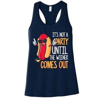 It's Not A Party Until The Wiener Comes Out Funny Hot Dog Womens Tank Top