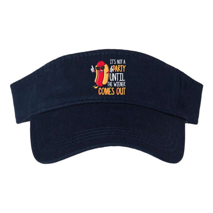 It's Not A Party Until The Wiener Comes Out Funny Hot Dog Valucap Bio-Washed Visor