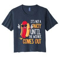 It's Not A Party Until The Wiener Comes Out Funny Hot Dog Crop Top