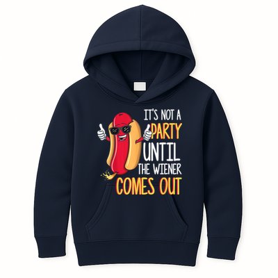 It's Not A Party Until The Wiener Comes Out Funny Hot Dog Kids Hoodie
