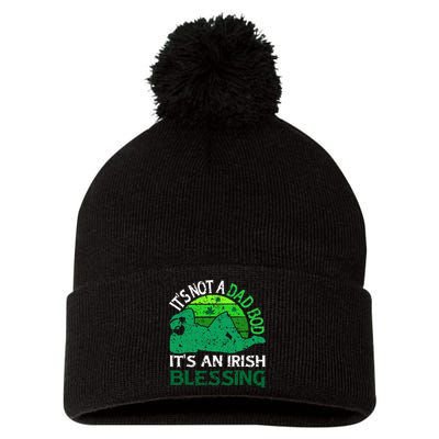 It's Not A Dad Bod It's An Irish Blessing Funny St. Patricks Pom Pom 12in Knit Beanie