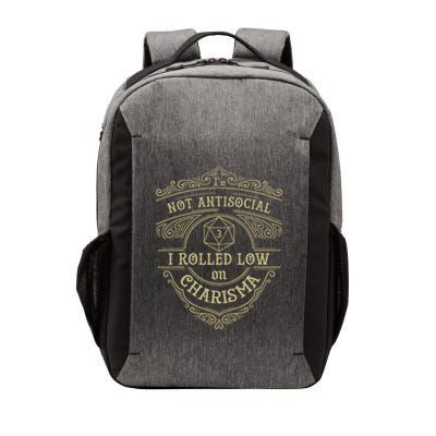 IM Not Antisocial I Rolled Low On Charisma Funny Rpg Gamer Vector Backpack