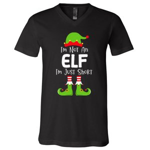 IM Not An Elf IM Just Short Family Christmas Pjs Matching V-Neck T-Shirt