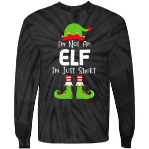 IM Not An Elf IM Just Short Family Christmas Pjs Matching Tie-Dye Long Sleeve Shirt