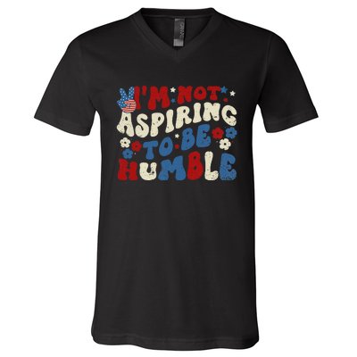 IM Not Aspiring To Be Humble Kamala Harris Retro V-Neck T-Shirt