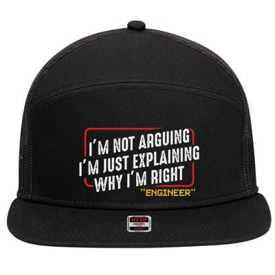 IM Not Arguing IM Just Explaining Why I Am Right Nerd 7 Panel Mesh Trucker Snapback Hat