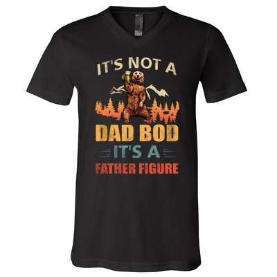 Its Not A Dad Bod Its A Father Figure Funny Retro Vintage V-Neck T-Shirt