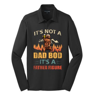 Its Not A Dad Bod Its A Father Figure Funny Retro Vintage Silk Touch Performance Long Sleeve Polo