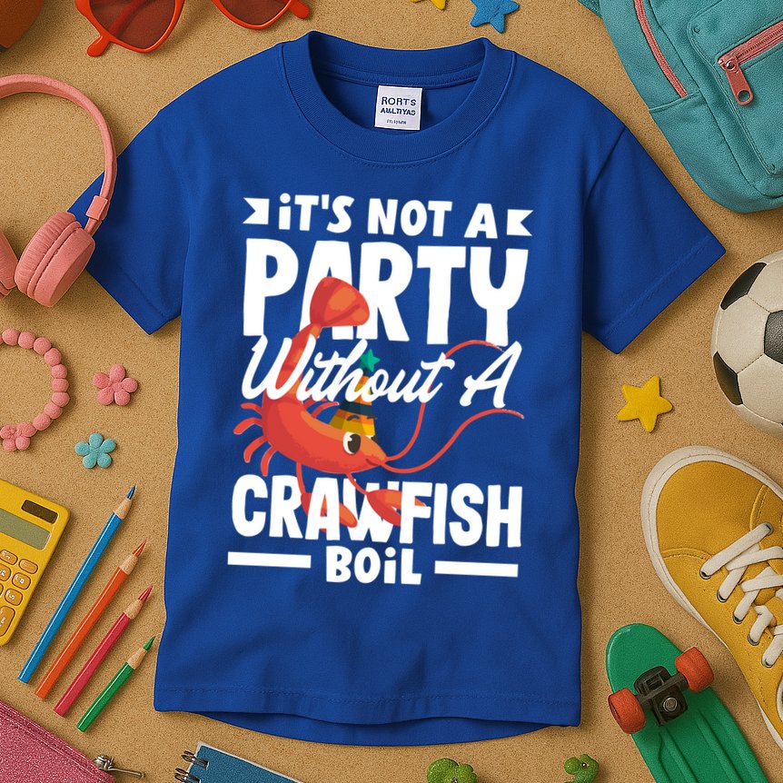 Its Not A Party Without A Crawfish Boil Gift Kids T-Shirt