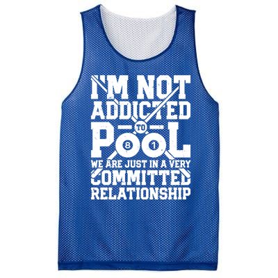 IM Not Addicted To Pool Funny Billiards Player 8 Ball Funny Gift Mesh Reversible Basketball Jersey Tank