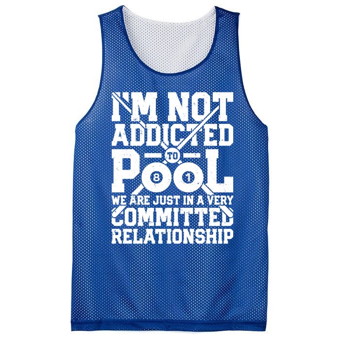 IM Not Addicted To Pool Funny Billiards Player 8 Ball Funny Gift Mesh Reversible Basketball Jersey Tank