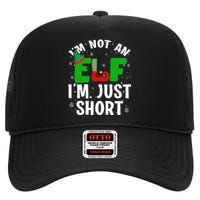 I'm Not An Elf I'm Just Short Funny ELF Christmas High Crown Mesh Back Trucker Hat