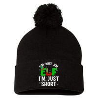 I'm Not An Elf I'm Just Short Funny ELF Christmas Pom Pom 12in Knit Beanie