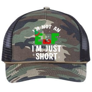 I'm Not An Elf I'm Just Short Funny ELF Christmas Retro Rope Trucker Hat Cap