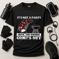 ItS Not A Party Until The Wiener Comes Out Hot Dog Bbq Cooling Performance Crew T-Shirt