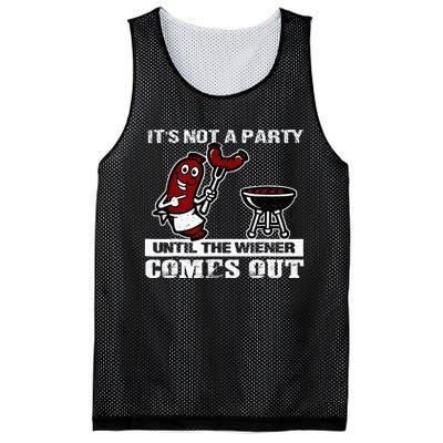 ItS Not A Party Until The Wiener Comes Out Hot Dog Bbq Mesh Reversible Basketball Jersey Tank