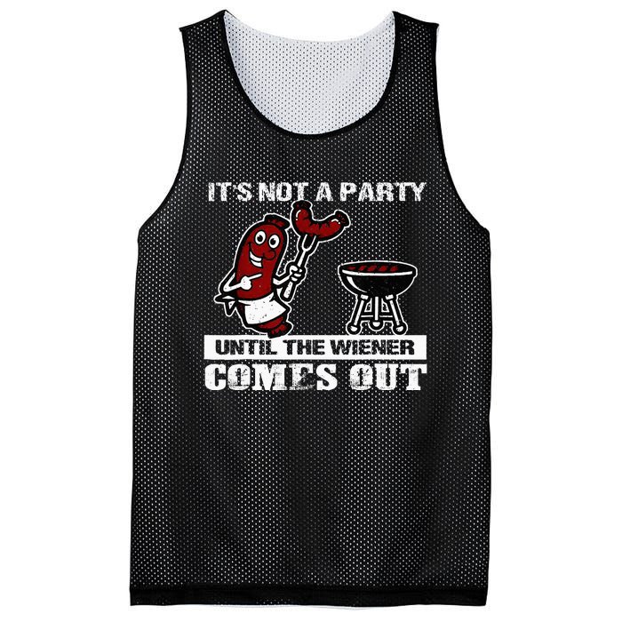 ItS Not A Party Until The Wiener Comes Out Hot Dog Bbq Mesh Reversible Basketball Jersey Tank