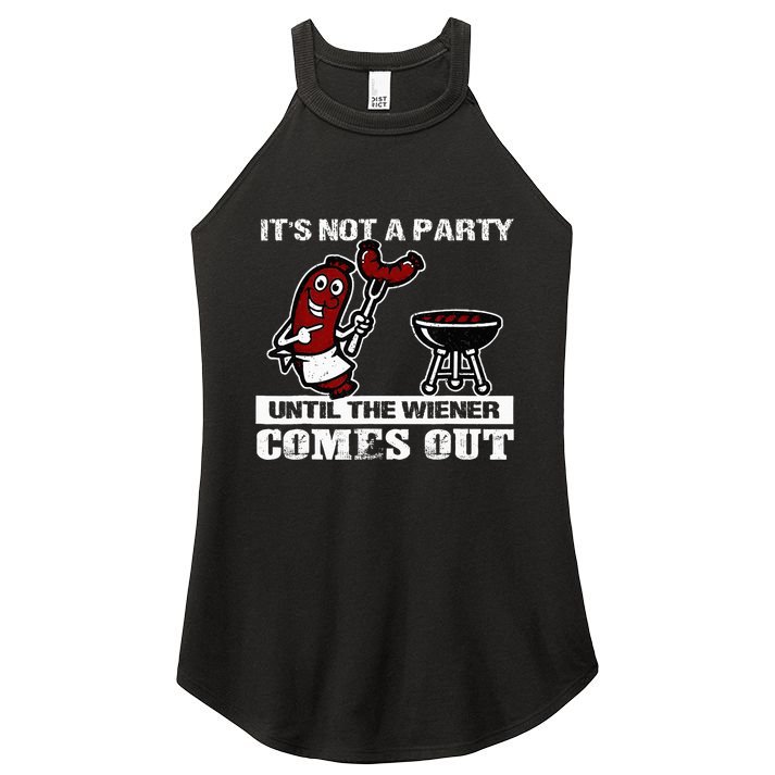 ItS Not A Party Until The Wiener Comes Out Hot Dog Bbq Women's Perfect Tri Rocker Tank