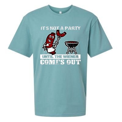 ItS Not A Party Until The Wiener Comes Out Hot Dog Bbq Sueded Cloud Jersey T-Shirt