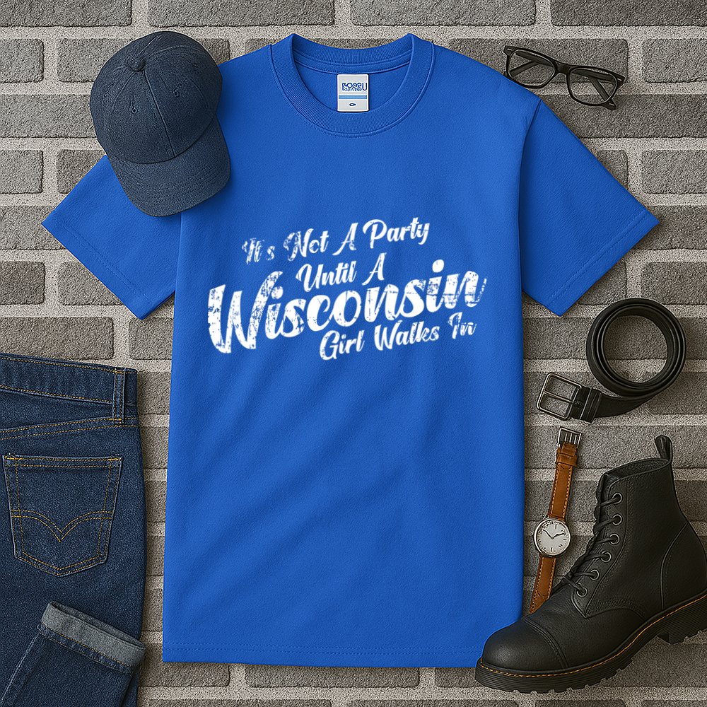 Its Not A Party Until A Wisconsin Walks In Gift Tall T-Shirt