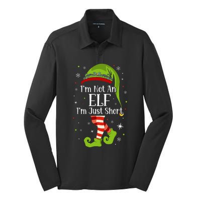 I'm Not An Elf Im Just Short Funny Christmas Matching Family  Silk Touch Performance Long Sleeve Polo