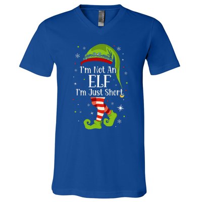 I'm Not An Elf Im Just Short Funny Christmas Matching Family  V-Neck T-Shirt