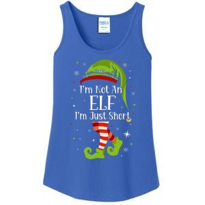 I'm Not An Elf Im Just Short Funny Christmas Matching Family  Ladies Essential Tank