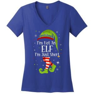 I'm Not An Elf Im Just Short Funny Christmas Matching Family  Women's V-Neck T-Shirt