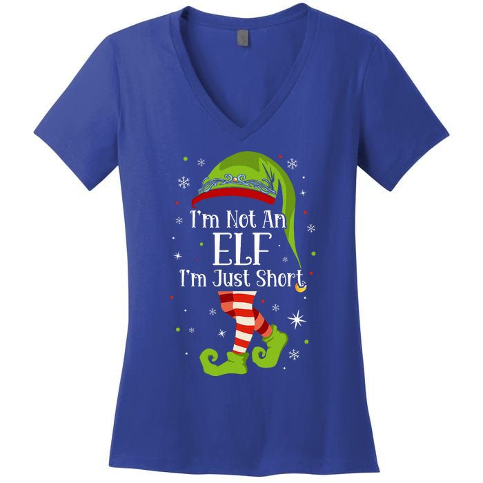 I'm Not An Elf Im Just Short Funny Christmas Matching Family  Women's V-Neck T-Shirt