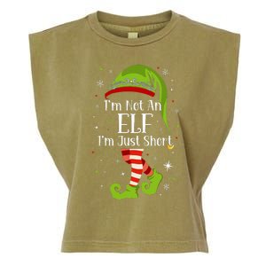 I'm Not An Elf Im Just Short Funny Christmas Matching Family  Garment-Dyed Women's Muscle Tee