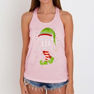 I'm Not An Elf Im Just Short Funny Christmas Matching Family  Women's Knotted Racerback Tank