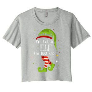 I'm Not An Elf Im Just Short Funny Christmas Matching Family  Women's Crop Top Tee