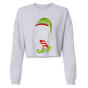 I'm Not An Elf Im Just Short Funny Christmas Matching Family  Cropped Pullover Crew