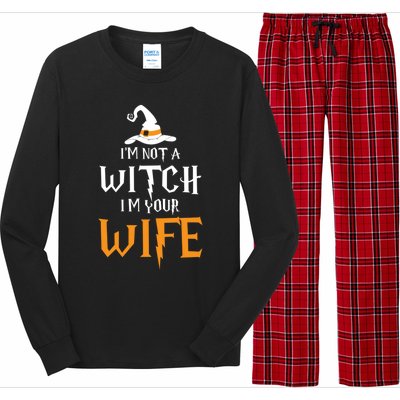 IM Not A Witch IM Your Wife Matching Couples Halloween Gift Long Sleeve Pajama Set