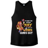 Its Not A Party Until My Wiener Comes Out 4th of July Wiener Ladies PosiCharge Tri-Blend Wicking Tank