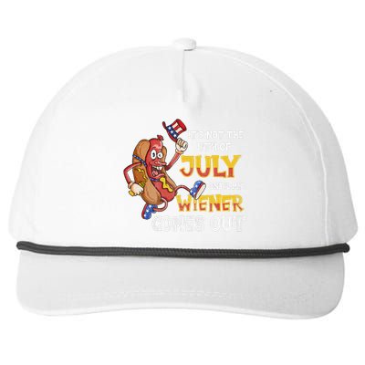 Its Not A Party Until My Wiener Comes Out 4th of July Wiener Snapback Five-Panel Rope Hat