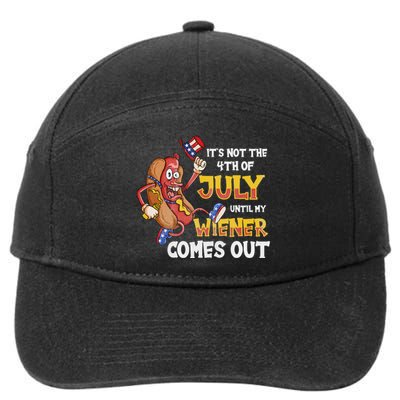 Its Not A Party Until My Wiener Comes Out 4th of July Wiener 7-Panel Snapback Hat