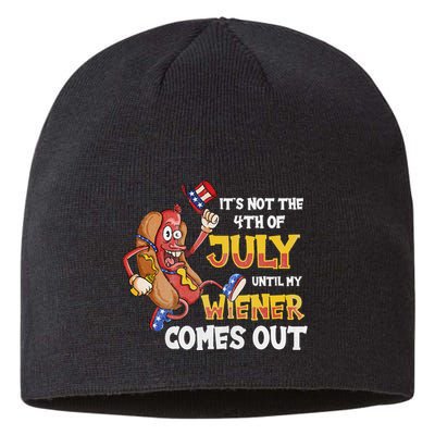 Its Not A Party Until My Wiener Comes Out 4th of July Wiener Sustainable Beanie