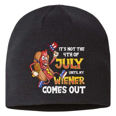 Its Not A Party Until My Wiener Comes Out 4th of July Wiener Sustainable Beanie