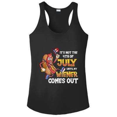 Its Not A Party Until My Wiener Comes Out 4th of July Wiener Ladies PosiCharge Competitor Racerback Tank