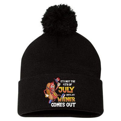 Its Not A Party Until My Wiener Comes Out 4th of July Wiener Pom Pom 12in Knit Beanie