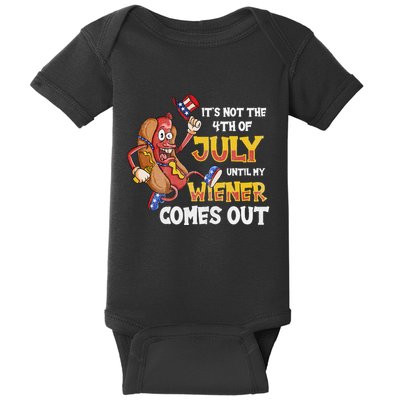 Its Not A Party Until My Wiener Comes Out 4th of July Wiener Baby Bodysuit