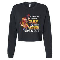 Its Not A Party Until My Wiener Comes Out 4th of July Wiener Cropped Pullover Crew