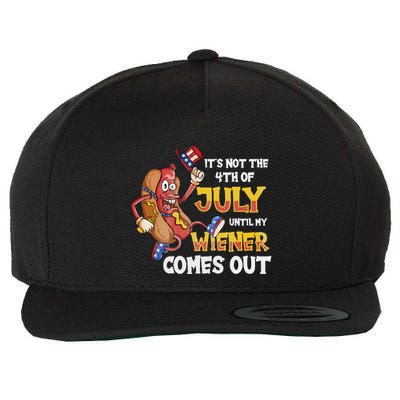 Its Not A Party Until My Wiener Comes Out 4th of July Wiener Wool Snapback Cap